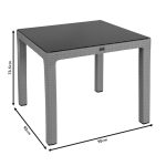 Τραπέζι Explore με UV protection PP καφέ 90x90x73.5εκ - Image 3