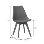 Καρέκλα Gaston I  PP-PU σε μαύρη απόχρωση 48.5x53.5x81.5εκ - Image 6