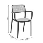 Πολυθρόνα Westley pp φυσικό-μαύρο 58x47x81εκ - Image 8