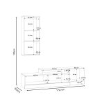Σύνθετο σαλονιού Halmi λευκό-oak μελαμίνης 180x39x190εκ - Image 5