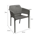 Πολυθρόνα Oviez  pp σε ανθρακί απόχρωση 59x58x79εκ - Image 6
