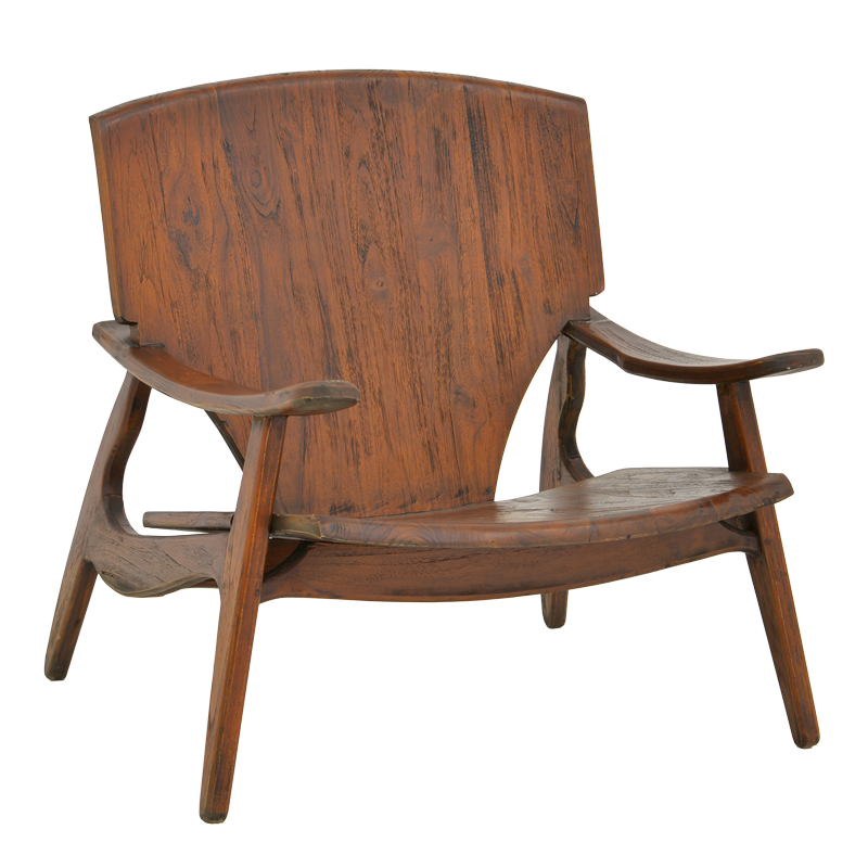 335-000002 Πολυθρόνα Brazin καρυδί teak ξύλο 72x71x77εκ - Image 1