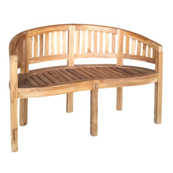 Καναπές διθέσιος Coren  φυσικό teak ξύλο 130x61x87εκ