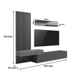 Σύνθετο σαλονιού Litende σε λευκή-sonoma απόχρωση 249.4x42.2x199.5εκ - Image 6
