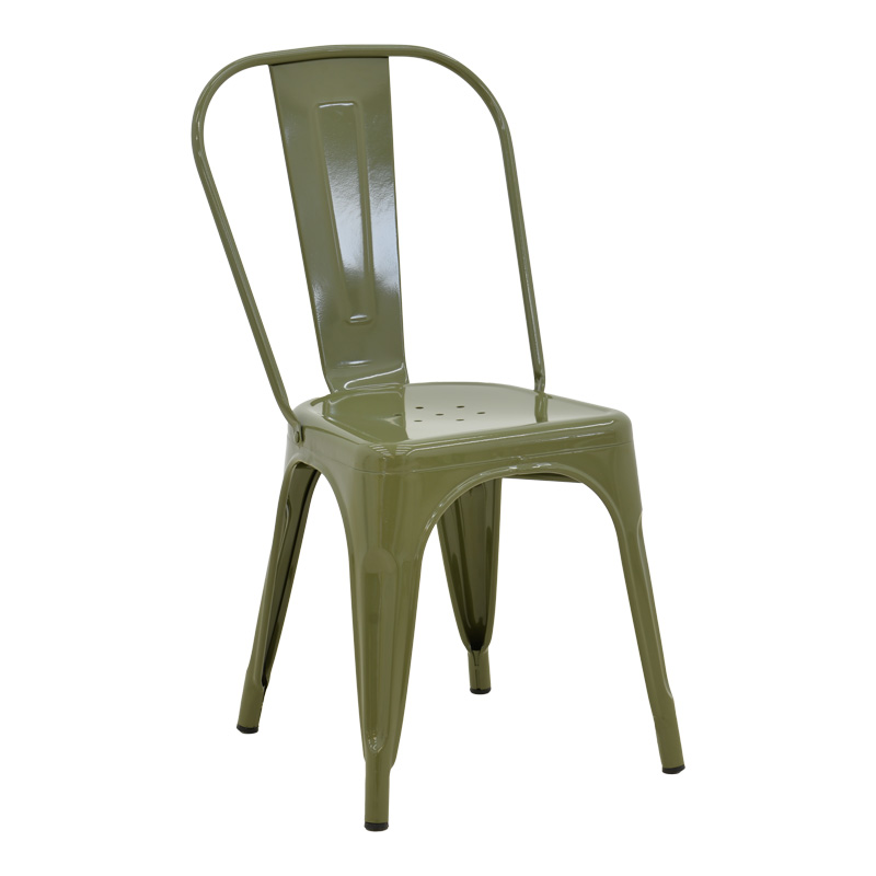 270-000027 Καρέκλα Utopia μέταλλο σε λαδί απόχρωση 44x44x85εκ - Image 1
