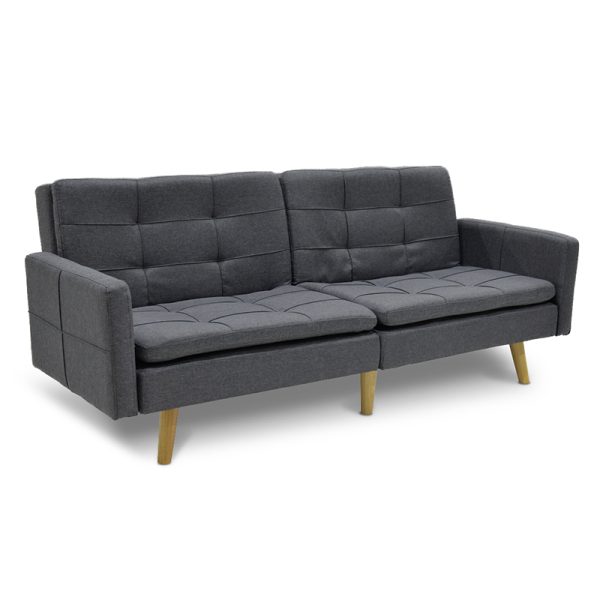 Καναπές-κρεβάτι Flexible  σε ανθρακί ύφασμα 198x87x76εκ