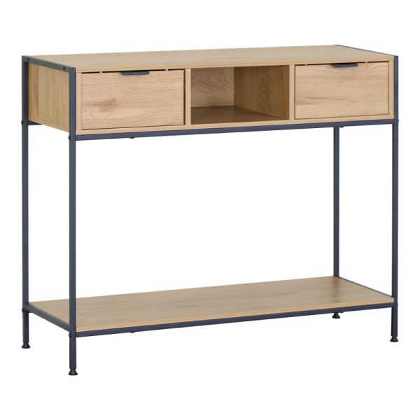 Κονσόλα Regando  σε oak απόχρωση με μαύρο μέταλλο 100x35x80εκ