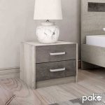 Κομοδίνο OLYMPUS με 2 συρτάρια χρώμα castillo-toro 47,5x40,5x40,5εκ - Image 2
