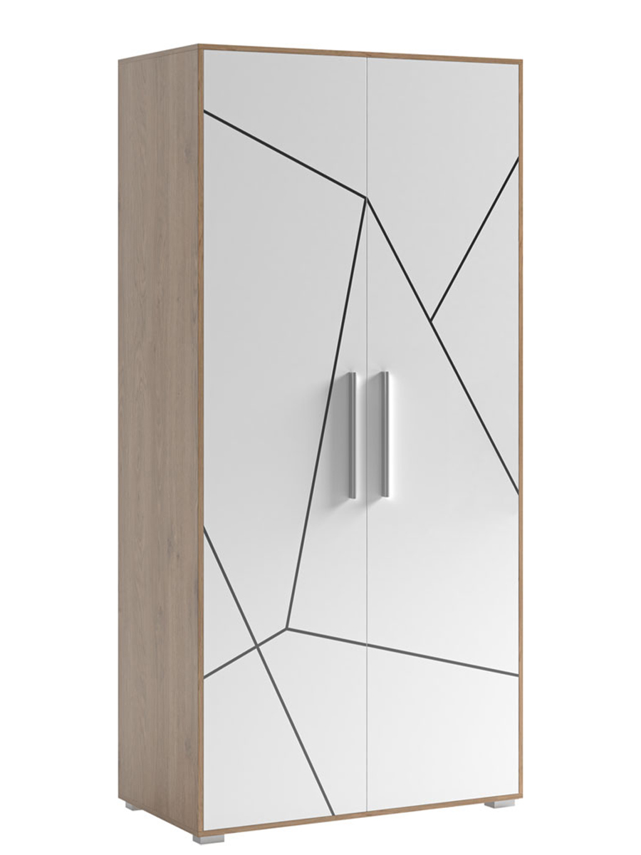 PIXIE-wardrobe-2d Δίφυλλη Ντουλάπα Φυσική/Λευκή PIXIE - Image 1