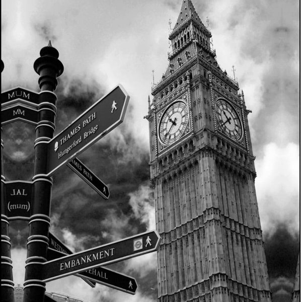 Πίνακας σε Καμβά Ασπρόμαυρο Big Ben SESO-084-F 60x90