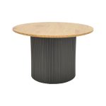 Τραπέζι σαλονιού Dovel  mdf σε sonoma-μαύρο μέταλλο Φ70x45εκ - Image 2
