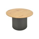Τραπέζι σαλονιού Dovel  mdf σε sonoma-μαύρο μέταλλο Φ70x45εκ - Image 3