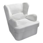 Πολυθρόνα Regalo βελούδο σε λευκή απόχρωση 75x88x85εκ