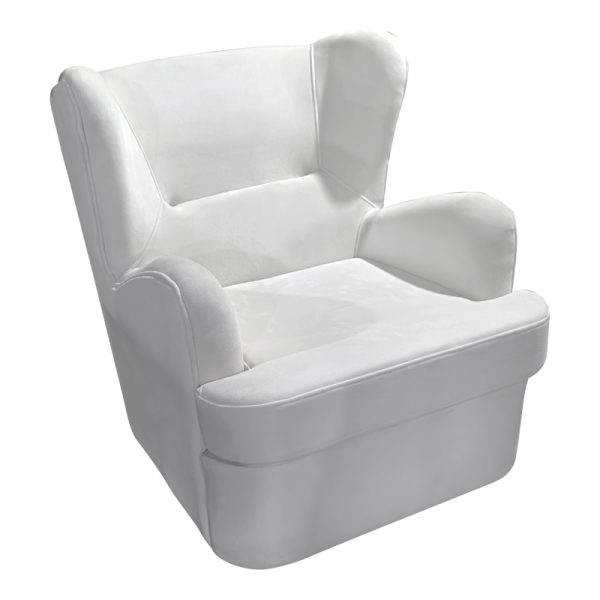 Πολυθρόνα Regalo βελούδο σε λευκή απόχρωση 75x88x85εκ