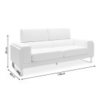 Καναπές Shea  3θέσιος pu μαύρο-inox 198x80x87εκ - Image 7