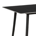 Τραπέζι Gustas μαύρο μαρμάρου sintered stone-μαύρο μέταλλο 140x80x76εκ - Image 2