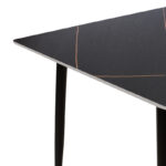 Τραπέζι Gustas μαύρο μαρμάρου sintered stone-μαύρο μέταλλο 140x80x76εκ - Image 4