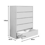 Συρταριέρα Kuanger  mdf σε λευκή απόχρωση 80x40x109εκ - Image 4