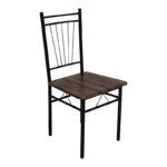 Τραπεζαρία Roza  σετ 5τμχ mdf καρυδί με μεταλλικό μαύρο πόδι 110x60x75εκ - Image 4