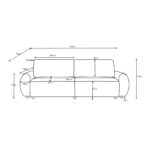 Kαναπές-κρεβάτι τριθέσιος Hungie  υφασμα γκρι 250x92x89εκ - Image 6
