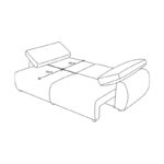 Kαναπές-κρεβάτι τριθέσιος Hungie  υφασμα γκρι 250x92x89εκ - Image 7