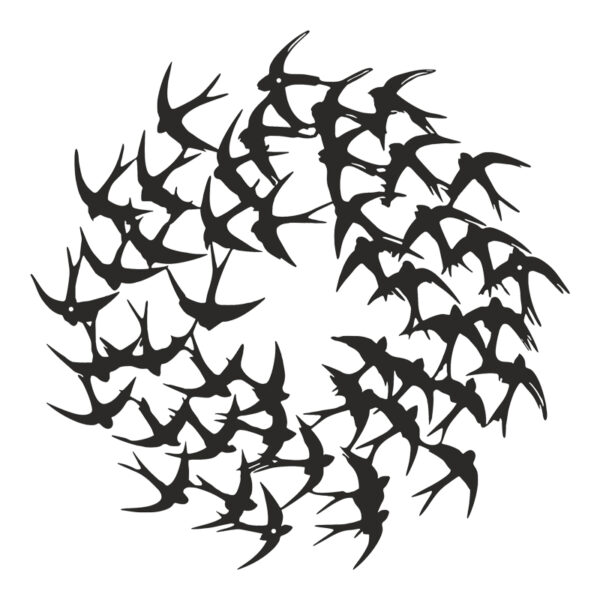 Διακοσμητικό τοίχου Swarm pakooworld μαύρο μεταλλικό Φ50x0,15εκ