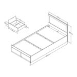 Κρεβάτι OLYMPUS σε χρώμα castillo-toro 120x200εκ - Image 4