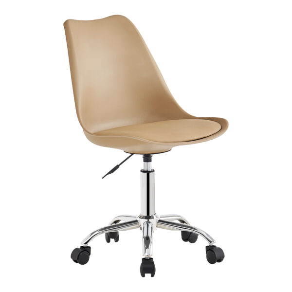 Καρέκλα γραφείου εργασίας Gaston II  pp-pu cappuccino 48x57x77-90εκ