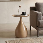 Βοηθητικό τραπέζι Samino μέταλλο cappuccino Φ39x46εκ