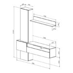 Σύνθετο σαλονιού Wendy  σε oak-μαύρη απόχρωση 195.1x37.3x219.1εκ - Image 3