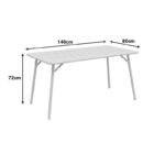 Τραπεζαρία Moraja Federal  σετ 5τεμ μαύρο μέταλλο 140x80x72εκ - Image 8