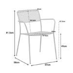 Τραπεζαρία Moraja Federal σετ 3τεμ terracotta μέταλλο 70x70x73εκ - Image 8