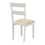 Τραπεζαρία Dallan Lars 5τεμ λευκό rubberwood Φ100(+38)x100x75εκ - Image 8
