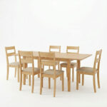 Τραπεζαρία Dallan Country 7τεμ σε φυσική απόχρωση rubberwood 120-150x80x74εκ - Image 2