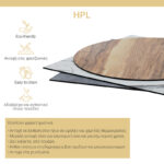 Επιφάνεια τραπεζιού Relian HPL μαύρο όψη μαρμάρου 69x120εκ πάχους 12mm - Image 2