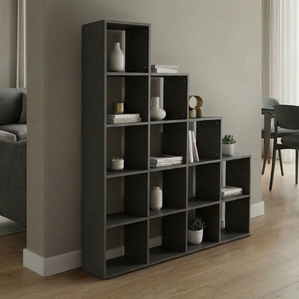 Βιβλιοθήκη Scala  ανθρακί 129.5x29x129.5εκ
