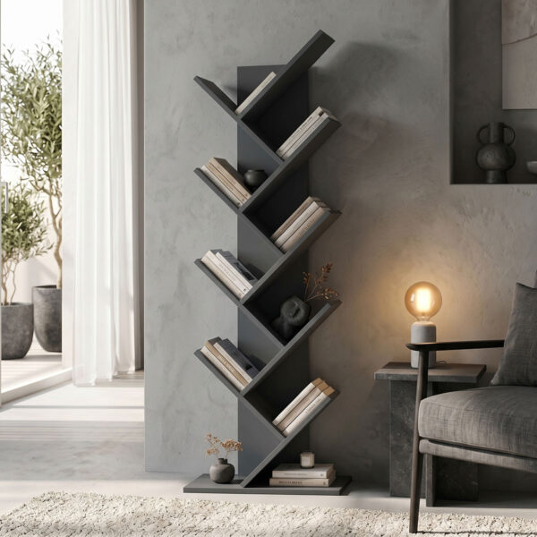 Βιβλιοθήκη Fyllo  ανθρακί 50x25x141.5εκ