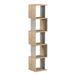 Βιβλιοθήκη Cubik sonoma- γκρι μπεζ οψη μαρμάρου 35x30x161εκ - Image 2