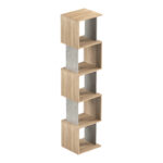 Βιβλιοθήκη Cubik sonoma- γκρι μπεζ οψη μαρμάρου 35x30x161εκ - Image 5