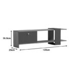Έπιπλο τηλεόρασης Standi σε sonoma-ανθρακί 120x25x36.8εκ - Image 8