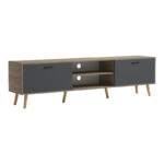 Έπιπλο τηλεόρασης Gorna  sonoma-ανθρακί 180x35x48.6εκ - Image 3