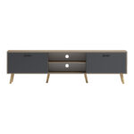 Έπιπλο τηλεόρασης Gorna  sonoma-ανθρακί 180x35x48.6εκ - Image 4