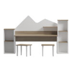 Παιδικό γραφείο με σκαμπο Dualto sonoma-λευκό 180x30x93.6εκ - Image 3