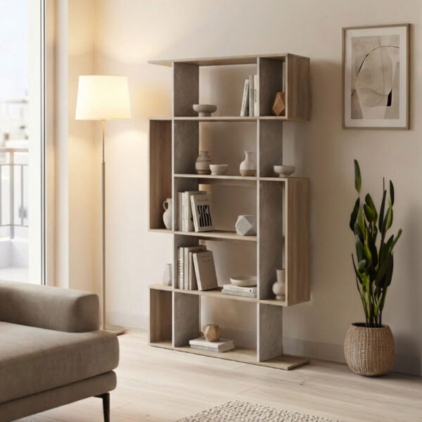 Βιβλιοθήκη Mito  sonoma - μπεζ μαρμάρου 108.5x25x161εκ