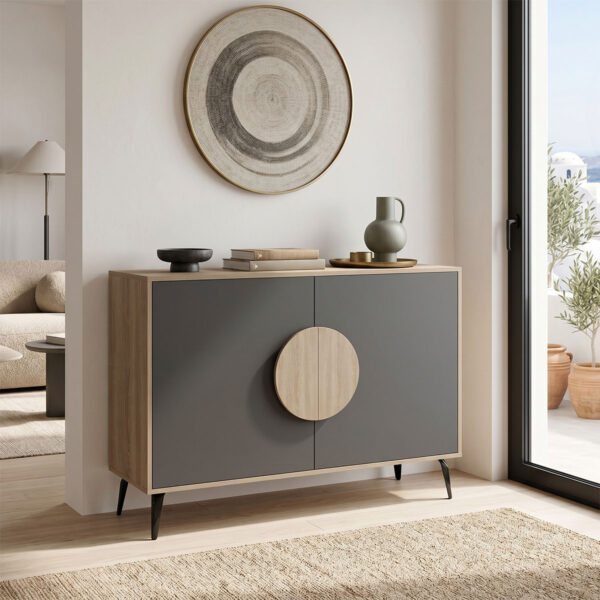 Μπουφές Gora  sonoma-ανθρακί 110x35.5x82εκ