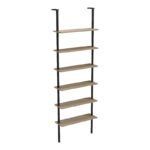 Βιβλιοθήκη επιτοίχια Dimmo sonoma-μαύρο μέταλλο 60x20x180εκ - Image 4
