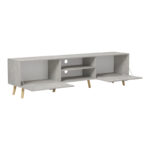 Έπιπλο τηλεόρασης Gorna  μπεζ εφέ μαρμάρου 180x35x48.6εκ - Image 2