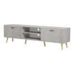 Έπιπλο τηλεόρασης Gorna  μπεζ εφέ μαρμάρου 180x35x48.6εκ - Image 5