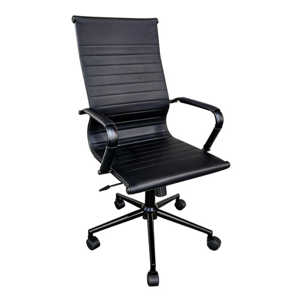 Καρέκλα γραφείου διευθυντή Valter  pu μαύρο 55.5x58x108εκ