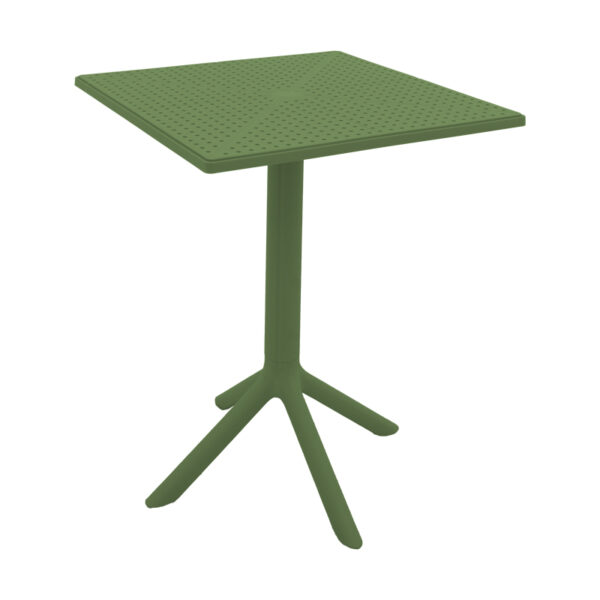 Τραπέζι Groovy  pp διατρητο σκούρο πράσινο 60x60x76εκ